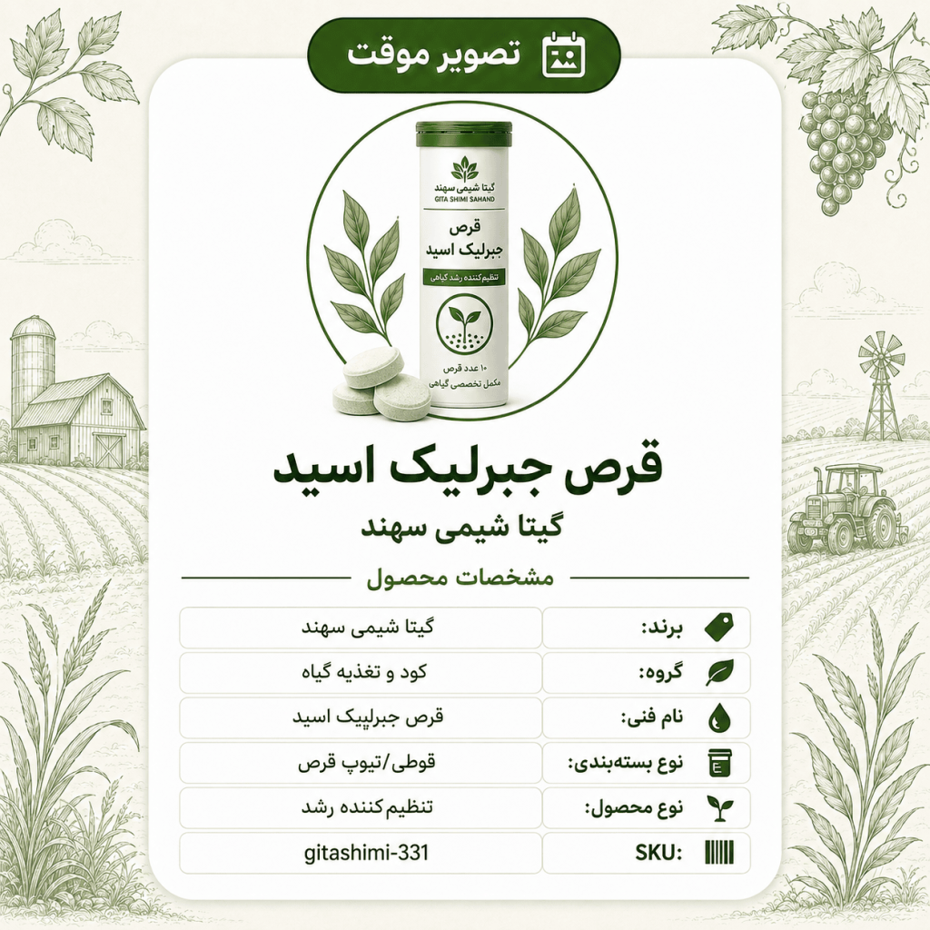 قرص جبرلیک اسید – گیتا شیمی، بسته قرص