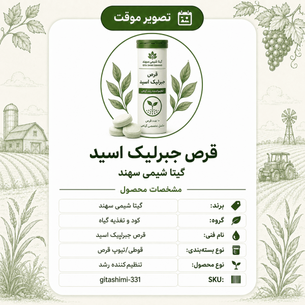 قرص جبرلیک اسید – گیتا شیمی، بسته قرص